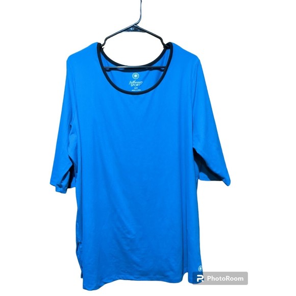 Full  Beauty Sport Womens Size 22/24 Scoop Neck Active Workout Shirt  Slit- Side - Picture 1 of 12